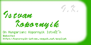 istvan kopornyik business card